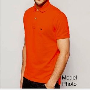 Men's Tommy Hilfiger S Classic Fit Orange Polo Short Sleeve Shirt